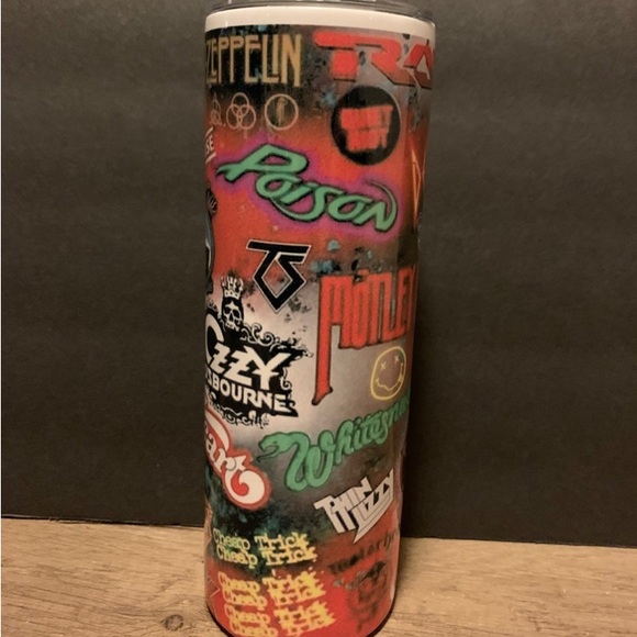 Tumbler with 80’s Music Bands - Picture 3 of 7